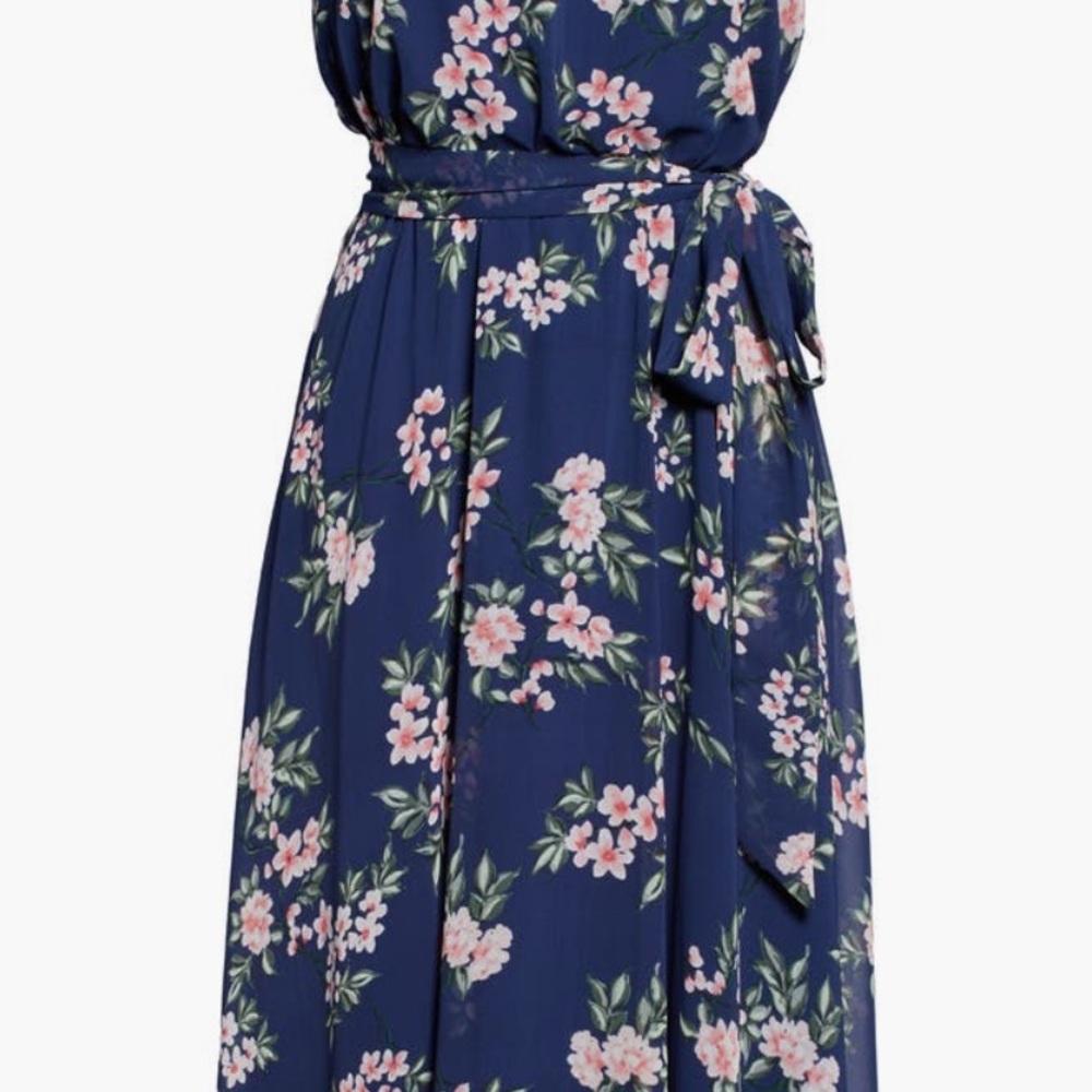 Women’s Floral Sleeveless Chiffon Midi Dress Size 2 - Picture 5 of 10